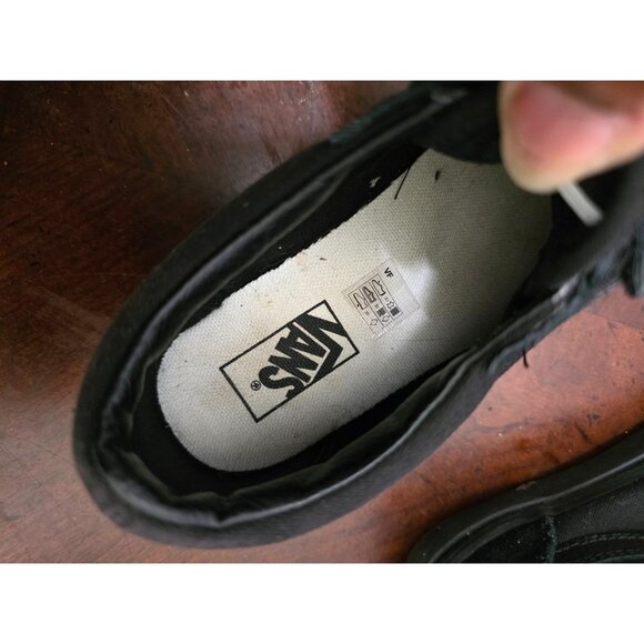 VANS Old Skool V Black Canvas & Suede Double Strap Sneakers Kids Size 3 Skateboa - Picture 8 of 9